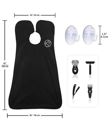 KT Valley Co. Beard Trimming Apron Beard Hair Clippings Catcher Accessory for Clean and Hassle-Free Beard Grooming Waterproof Apron with Adjustable Neck Strap and Suction Cups Grooming Gifts for Men - Buy Online on GoSupps.com