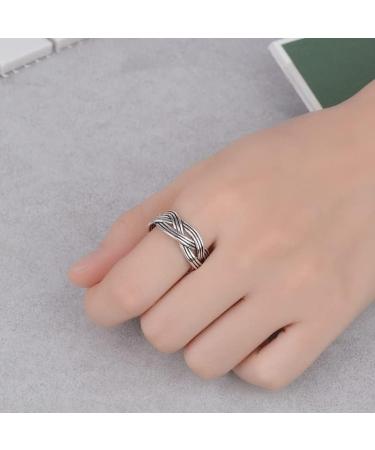 DNCG Men's Rings Women's Rings Vintage Six Strand Twist Rope Rings Open Rings - Buy Online on GoSupps.com