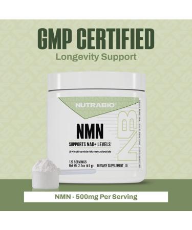 NutraBio NMN - NAD Supplement Longevity Support Boost NAD Levels Increase Cellular Energy Brain Health Healthy Aging- 120 Servings 120 Servings (Pack of 1) - Buy Online on GoSupps.com
