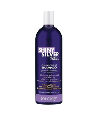 One 'n Only Shiny Silver Ultra Conditioning Shampoo  Restores Shiny Brightness to White  Grey  Bleached  Frosted  or Blonde-Tinted Hair  Protects Hair Color - 1 Liter