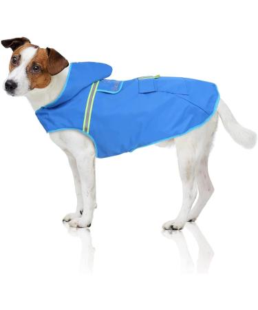 Bella & Balu Hundersmantel - waterproof dog coat with hood and reflectors for dry safe walking rangs the dog playground and the vacation with dog (XS | blue) XS blue