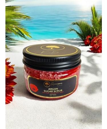 Moroccan Sugar Scrub - Exfoliating Hydrating Detoxifying Skin Treatment for Body Natural made with (Aker Fassi Argan Shea Butter & Honey 8.45 Fl oz) for Instant Radiance! Aker Fassi Floral