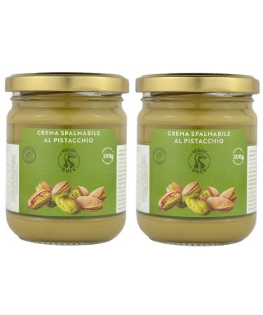 Veggy Duck - Sweet Pistachio Cream 400g (2 x 200g) | Gourmet Italian Artisan Cuisine | With 45% Mediterranean Pistachios | Ideal for breakfasts and desserts | 2 x 200g