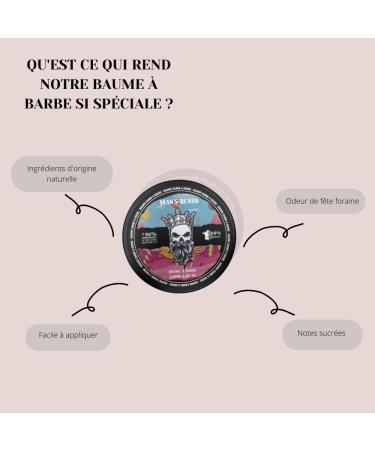 Man's Beard | Men's Beard Balm | Sugar Cane | Natural Ingredients Nourishing Beard Care | 100% Made in France | 90ml - Buy Online on GoSupps.com