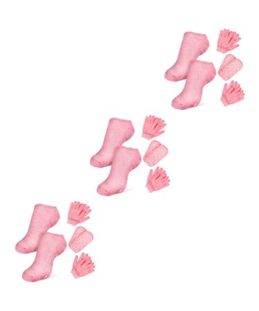 minkissy 6 Sets Spa Moisturizing Socks Spa Foot Socks Moisturizer Socks Hand Feet Foot Mask Moisturizing Foot & Nail Tools Scrub Mitts Moisturizing Cover Hydrating Socks Care Cotton Gloves