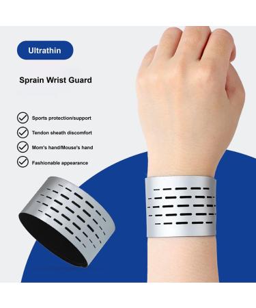 Adjustable Compression Wrist Sleeve - High Elasticity TPU Wrist Brace for Men & Women | Perfect for Yoga Basketball Volleyball & Badminton - X-Large Black-Silver - Buy Online on GoSupps.com