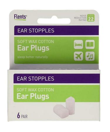 Flents Ear Stopples Wax-Cotton Ear Plugs 6 Pairs (Pack of 5)