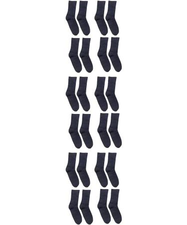 DOITOOL Diabetic Cotton Non-Binding Crew Socks for Men and Women - Black, Breathable and Comfortable Design - Buy Online on GoSupps.com