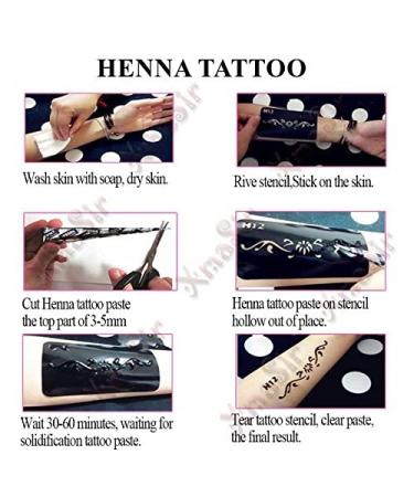 XMASIR 16 Sheets Reusable Henna Tattoo Stencils Set - Indian Arabian Temporary Body Art Kit - Buy Online on GoSupps.com