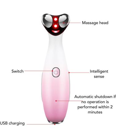 Buy Eye Massage Device - High Frequency Vibrating Eye Massager with Blue & Red Light Hot Compress | Pink & White - International Shipping - Buy Online on GoSupps.com