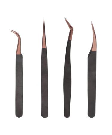 4Pcs Eyelash Extension Tweezers Set | Precision Tools for Perfect False Lashes - International Shipping - Buy Online on GoSupps.com