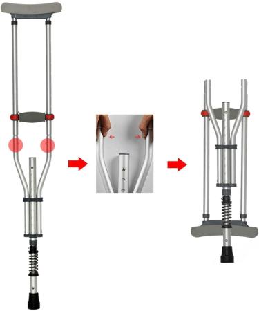 Forearm Crutches with Spring Shock Absorber Canes Aluminum Folding Underarm Crutches Adjustable for Men Women Or Teens Independence - Buy Online on GoSupps.com