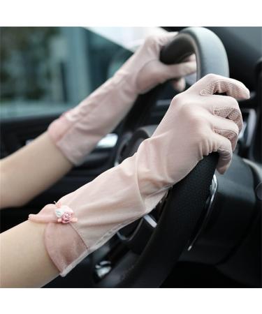 Summer Women's Driving and Cycling Gloves | Sunshade Ice Silk Lace Gloves - 31*17cm - Buy Online on GoSupps.com