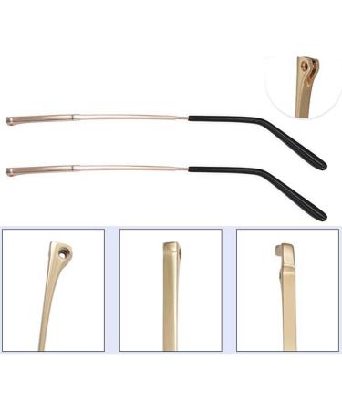 Veerji Glasses Replacement Bars - Iron Frame Repair Accessories | Metal Bracket Spare Parts | Double Tooth Spacing 1mm | Sunglasses Frame Repair - Ros Gold Pair - Buy Online on GoSupps.com