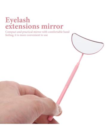 FOMIYES Portable Eyelash Inspection Mirror - Stainless Steel Makeup Vanity Mirror - Ideal for Lash Extensions & Beauty - Pink - Buy Online on GoSupps.com