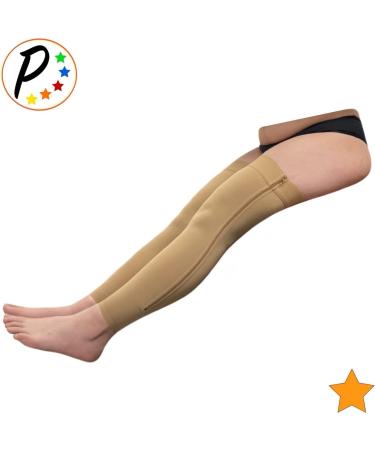 Buy Footless Thigh High 15-20 mmHg Compression Sleeve with YKK Zipper - Nude | International Shipping Available - Buy Online on GoSupps.com