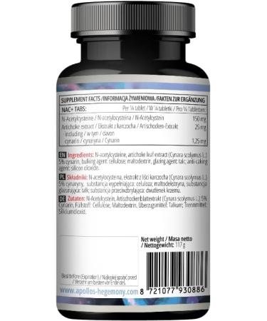APOLLO S HEGEMONY NAC+ 150 mg | Vegan N-Acetyl L-Cysteine & Artichoke Extract | 120 Tablets | Detox & Liver Health Support | International Shipping Available - Buy Online on GoSupps.com