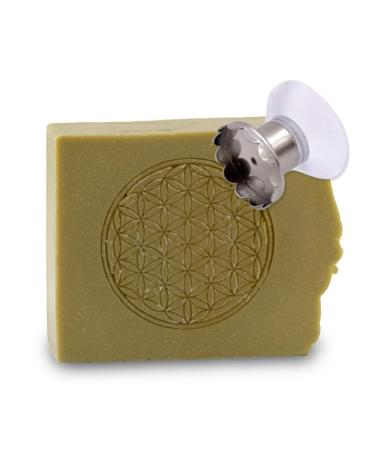 Shampoing & Savon Solides Bio 2-en-1 Fleur de Vie + Support Magn tique Fabriqu en France - Saponifi froid sans sulfate/silicone Tous types Cheveux - Format voyage z ro d chet (support 3 3 cm)