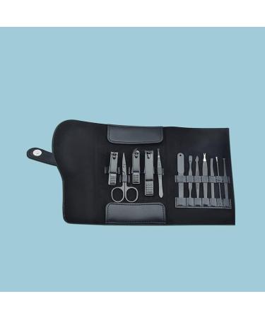 Nail Clippers Set Stainless Steel Nail Clippers with Built-in Nail File Sharp Nail Clippers for Men 12 Pieces Black - Buy Online on GoSupps.com