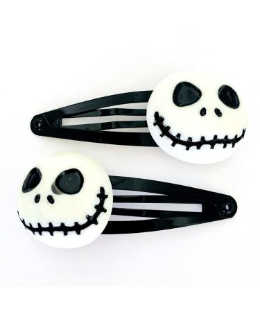 Cartoon Skull Barrettes Halloween Hair Clips Gothic Hair Clips Scary Halloween Hair Accessories Halloween Snap Clips (1 pair)