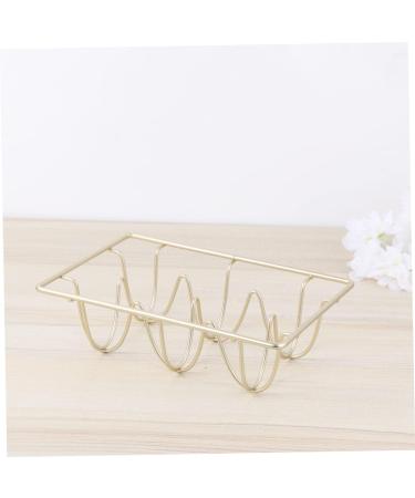 Mikikit Decorative Egg Holder Stackable Egg Holder for Refrigerator Egg Tray Wrought Iron Represent Golden 12*8CM - Buy Online on GoSupps.com