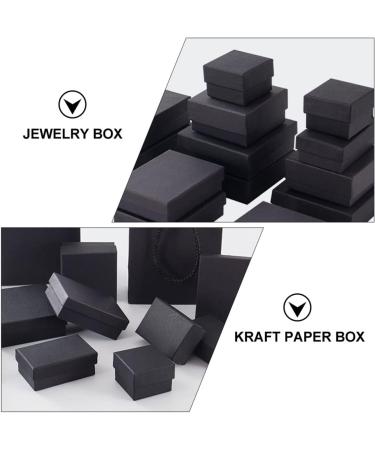 96pcs Black Jewelry Box Jewelry Boxes Wedding Jewelry Bracelet Organizer Proposal Kraft Paper 5X5CM Black 96pcs - Buy Online on GoSupps.com