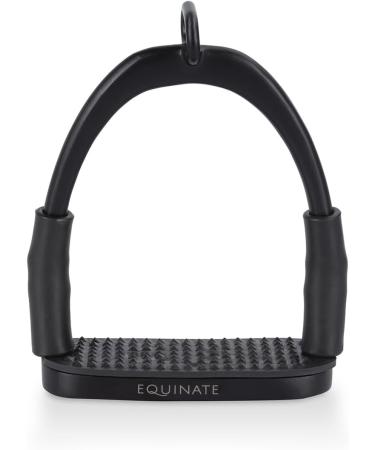 Equinate Safety Bars Manchester 10cm Black Matt - Anti-Slip Rubber Tread - Stirrup for Adults & Children - 2 Pieces for Ankle Relief - Buy Online on GoSupps.com