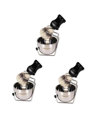 Minkissy 3 sets razor bowl cup of man suit men suits shoe poliser salon distance brush bare turf for men suits for men facial cleaning sweep brush men suit men