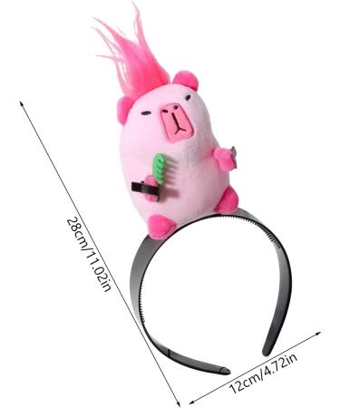 Lambo Cartoon Animal Headband - Capybara Decor Makeup Headband | Cute and Fun Photo Props for Skincare Sports Shower Makeup Face Wash Pink - Buy Online on GoSupps.com