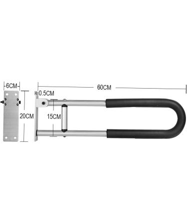 Safety Grab Bars Flip Up Foldable 23.6in Long Easy Mounting Thickened Base Shower Grab Bars Aluminium Alloy for Lavatory YC1215B - Buy Online on GoSupps.com