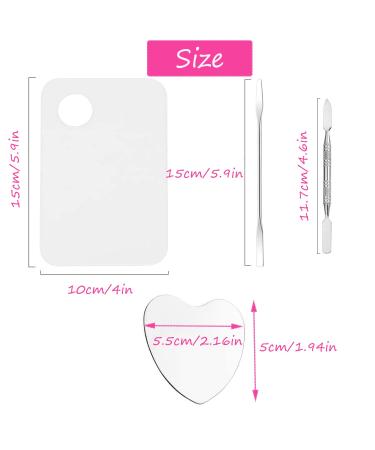 Darenyi Makeup Mixed Palette - Professional Acrylic Cosmetic Pallet Set with Spatula & Stainless Steel Nail Art Tool for Pigment Mixing - International Shipping - Buy Online on GoSupps.com