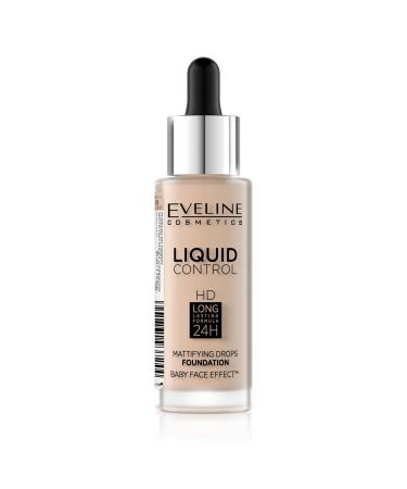 Eveline Cosmetics Liquid Control HD Matte Face Foundation 32 ml 010 Light Beige Red 32 ml (pack of 1)