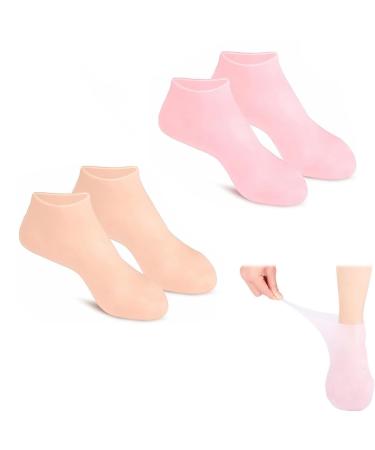 2 PCS Silicone Socks for Women Moisturising Socks Silicone Socks Soft Gel Silicone Socks for Women Dry Cracked Feet Women Foot Spa Pedicure Silicone Socks