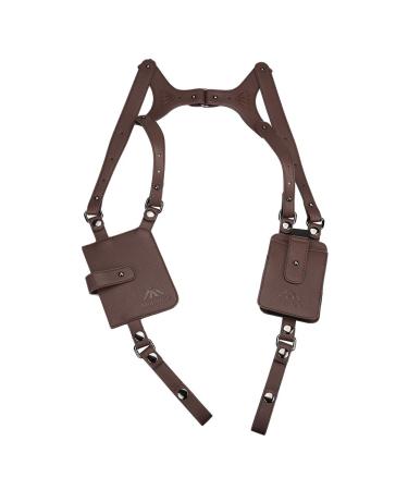 Anti-Theft Hidden Underarm Strap Wallet Phone Holster Bag Leisure PU Leather Shoulder Pouch Double Shoulder Pocket Sport Vest Outdoors (Coffee)