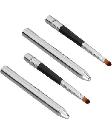 Lip Brush 2 Pieces Ergonomic Design Extended Hold Small Lipstick Brush with Single Head Aluminum Tube Easy to Clean - Buy Online on GoSupps.com