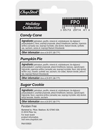 ChapStick Holiday Collection Lip Balm Tube 0.15 Ounce Each (Candy Cane Pumpkin Pie & Sugar Cookie Flavors 1 Blister Pack of 3 Sticks Great Gifts for Women Candy Cane Pumpkin Pie & Sugar Cookie 3 Count (0.15 Ounce Each) - Buy Online on GoSupps.com