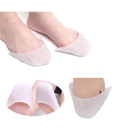 Angzhili Breathable Ballet Shoes Front Toe Caps Cover for Ballet Dancer Soft Silicone Toe Gel caps Toe Protector with Breathable Hole Cushions Pain Relief Metatarsal Covers (White)