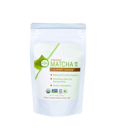 Aiya Certified USDA Japanese Organic Culinary Grade Matcha Green Tea Powder, 100g Bag (3.53 oz.)