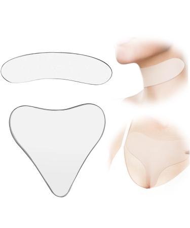 Chest Wrinkle Pads and Neck Pads Reusable Overnight Wrinkle Remover Pads Chest Anti Wrinkle Silicone Patches for Skin Lines Prevention and Elimination