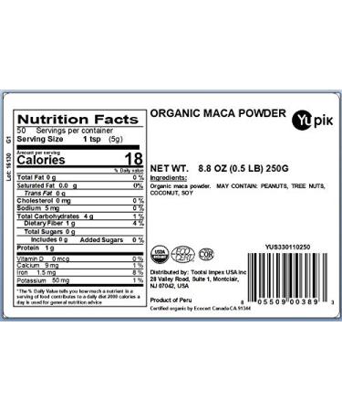 Yupik Organic Maca Powder 8.8 Oz - Non-GMO, Vegan & Gluten-Free Superfood - Buy Online on GoSupps.com