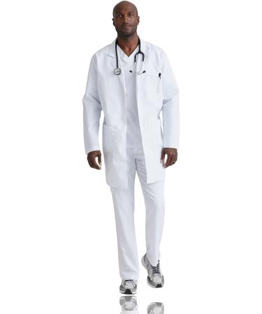 BARCO Grey's Anatomy Scrubs Noah Men's Professional Lab Coat - 42 White, Full-Length Long Sleeve 37 Lab Coat - Buy Online on GoSupps.com