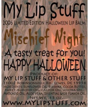 My Lip Stuff- Mischief Night (Raisins & Almonds Flavor) Limited Edition Halloween Lip Balm