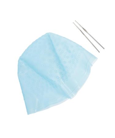 Didiseaon 1 Set Hair Color Highlighter Cap Dye Caps Hair Frosting Kit Crochet Tool Hair Color Kit Crochet Kit Hair Highlighting Kit Has Stainless Steel Hair Dye Hairdressing Cap 22X16X1CM Blue