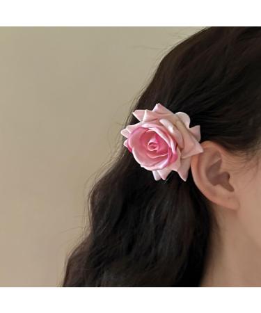 hgnxa Rose Clip Fabric Rose Flower Hair Pins Brooch Floral Clip Flower Pin Headpieces Woman Wedding Party Favor Accessory Pink - Buy Online on GoSupps.com