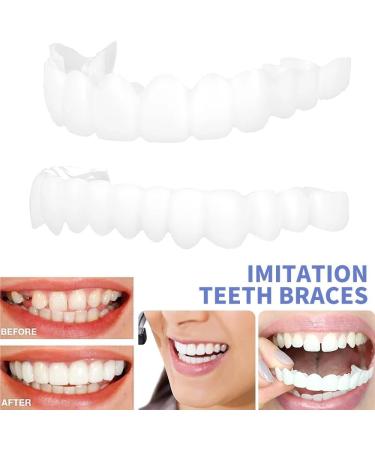 Frenzify 2 Pairs Dentures Fake Teeth Veneers Fake Teeth Braces Cosmetic Teeth Covering Snap on Perfect Smile Prosthetics Upper And Lower For Man Woman Teeth Fast Repair - Buy Online on GoSupps.com