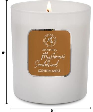 Mysterious Sandalwood Scented Candle | Aromatherapy Soy Wax Candle | 45 Hours Burn Time | Gift-Ready Glass Candle for Home Fragrance - Buy Online on GoSupps.com