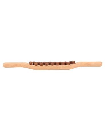 Guasha Wooden Stick Relieve Fatigue Reduce Pain Massage Roller Stick for Your Whole Body SPA(17 Beads)