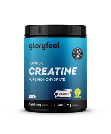 Creatine Monohydrate Powder 100% Pure Creatine Creapure 3000mg per Dose 147 Servings Mass Gain and Muscle Power* Unflavoured Vegan Certified and Laboratory Tested 500g