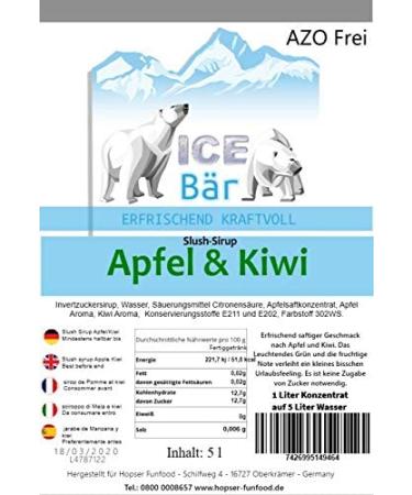Buy Ice Br Slush Syrup - 12 Fruity Varieties 5L Concentrate | Apple Kiwi Flavor | Perfect for Slushy Maker & Homemade Beverages - Buy Online on GoSupps.com