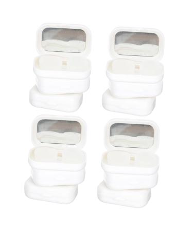 Homsfou pack with 24 pieces of contact lens- hard contact lens container lens carrier bag rice set for contact lenses beauty mirror white travel plastic form